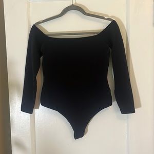 American apparel off the shoulder 3/4 length sleeve bodysuit